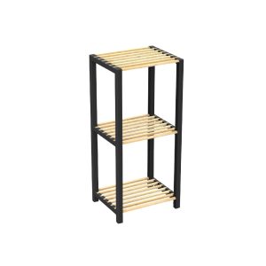 Opbergrek 3 Lagen – Kunststof & Hout – Lichtgewicht Multifunctioneel Kastje – Voor Keuken, Woonkamer of Badkamer – 78 x 35 x 29 cm