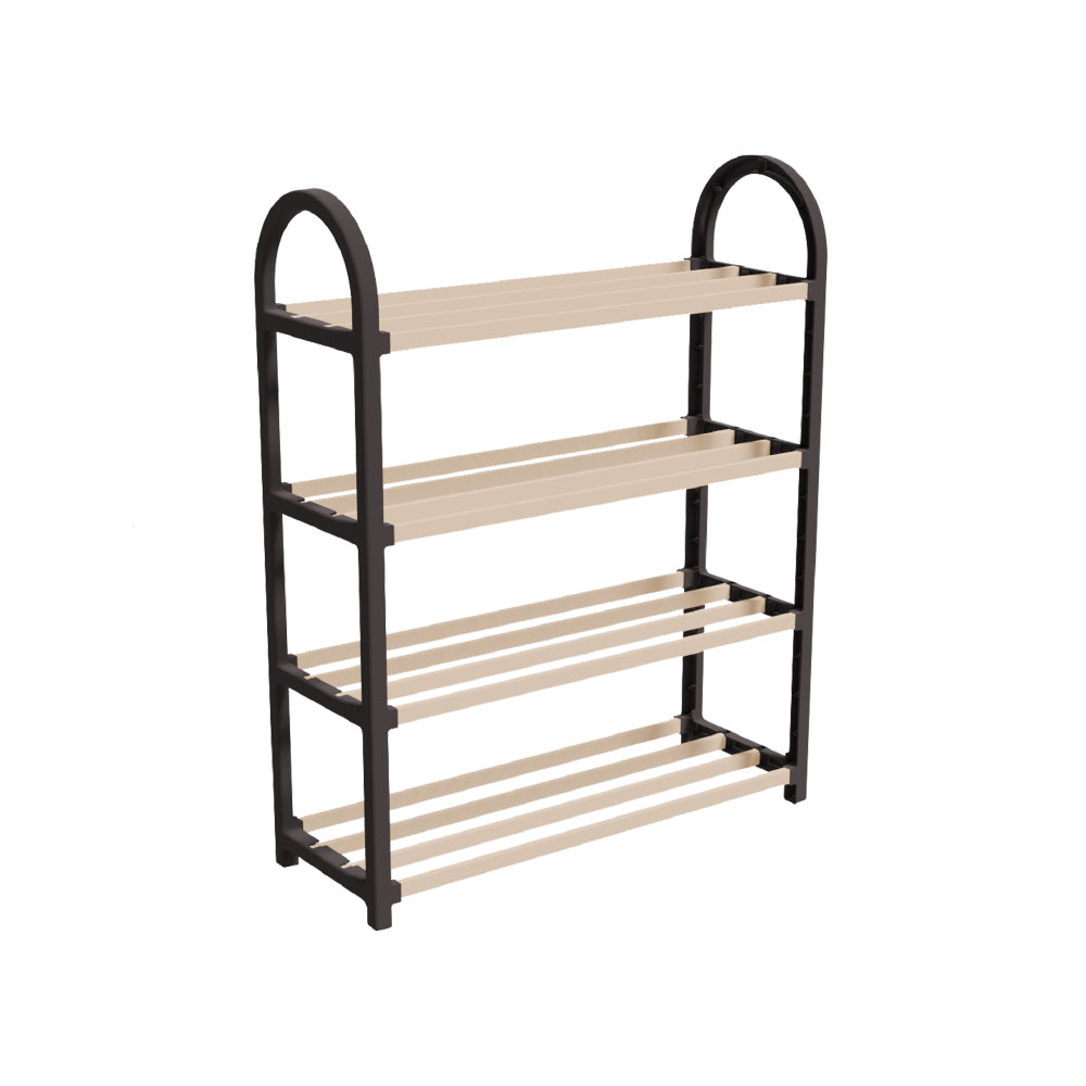 Schoenenrek 4 Lagen – Zwart – Ruimtebesparend Schoenenkast – Modern Design – Metaal & Hout – Voor 12+ Paar Schoenen – Opbergsysteem Schoenenrek Hal, Slaapkamer of Woonkamer (kopie)