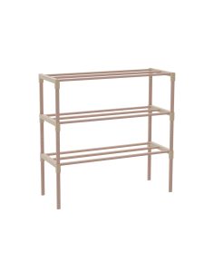 Schoenenrek 3 Lagen – Beige - Houten Schoenenkast – Compact & Ruimtebesparend Schoenenrek voor 9+ Paar – Modern Design – 51 x 23 x 57 cm